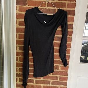 Free People Black Long Sleeve Mini Dress